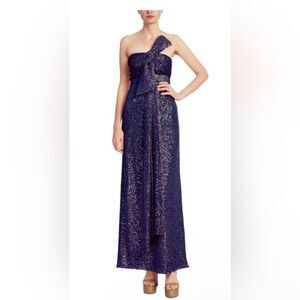 Badgley Mischka Strapless Sequin Bow Gown size 8  NWT $795